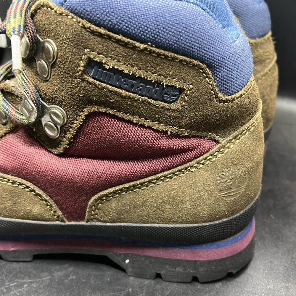 Timberland Women’s Brown Suede & Maroon Hiking Boots Size 8.5